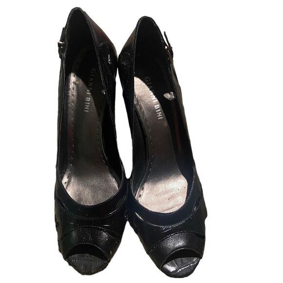 Gianni Bini size 8.5 black crock heels excellent condition see pics - Picture 1 of 4